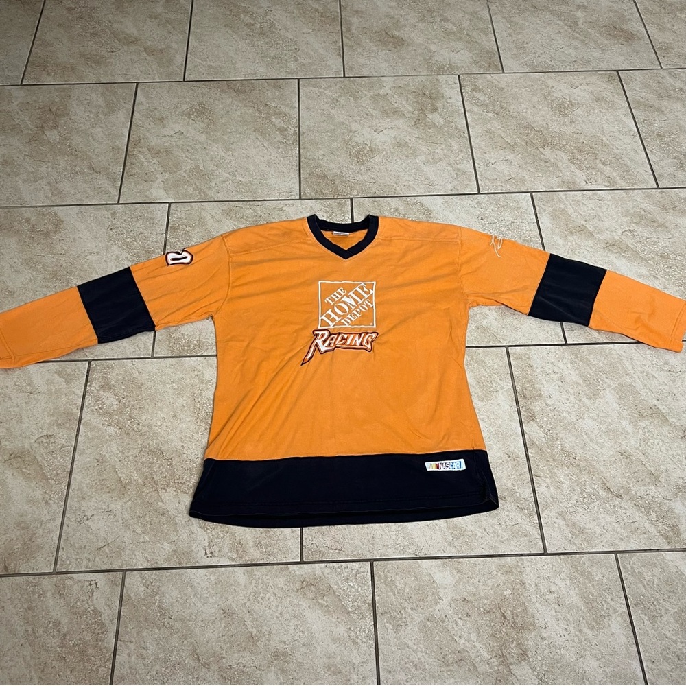 Winners Circle Tony Stewart #20 Home Depot Orange Long Sleeve T Shirt Sz XL